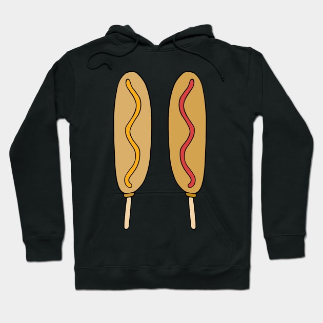 Mustard and Ketchup Corndog Fair Food Hoodie by murialbezanson